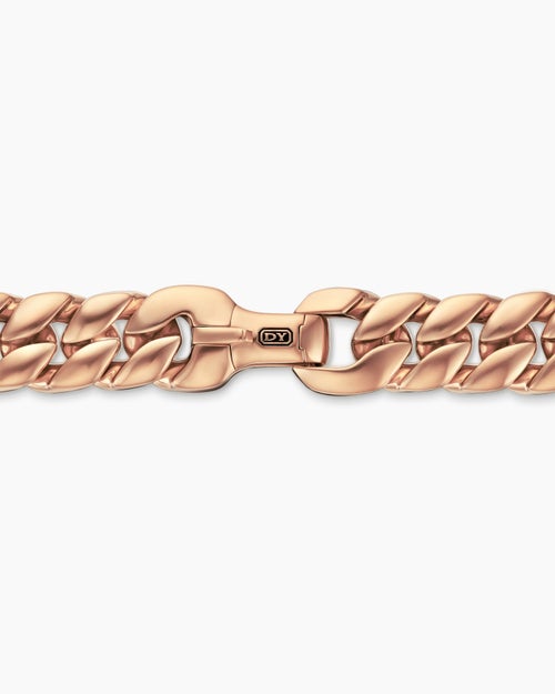 Mens Curb Chain Necklace in 18K Rose Gold, 11.5mm