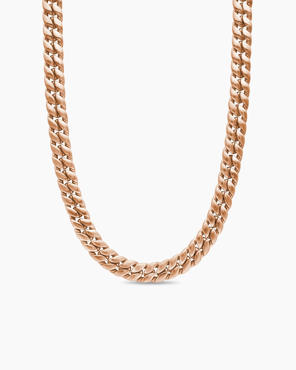 Mens Curb Chain Necklace in 18K Rose Gold, 11.5mm