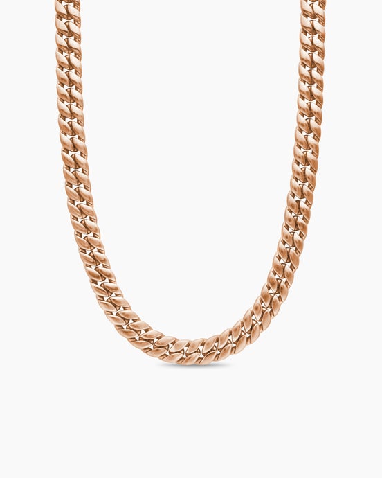 Curb Chain Necklace in 18K Rose Gold, 11.5mm