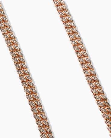 Curb Chain Necklace in 18K Rose Gold, 11.5mm