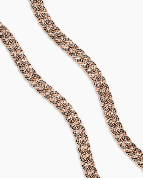 Mens Curb Chain Necklace in 18K Rose Gold, 11.5mm