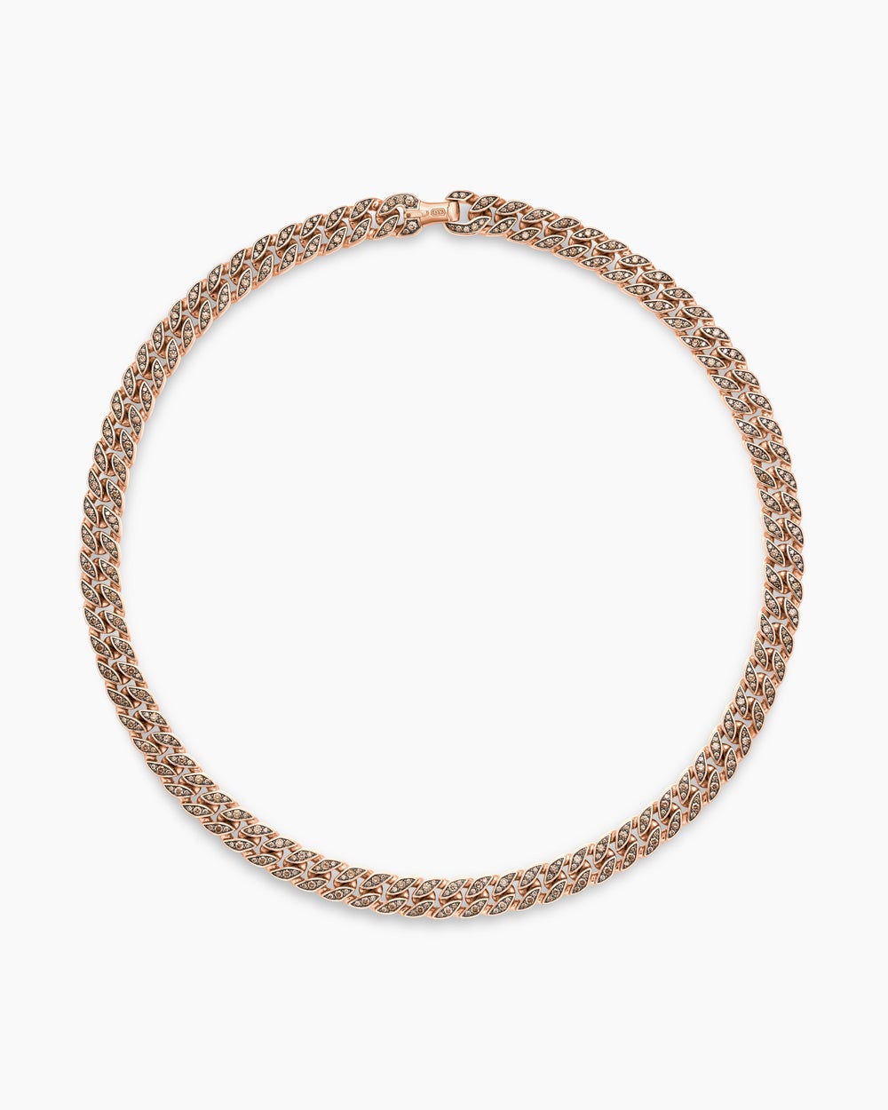 Mens Curb Chain Necklace in 18K Rose Gold, 11.5mm