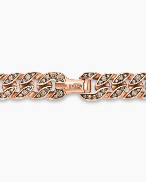 Mens Curb Chain Necklace in 18K Rose Gold, 11.5mm