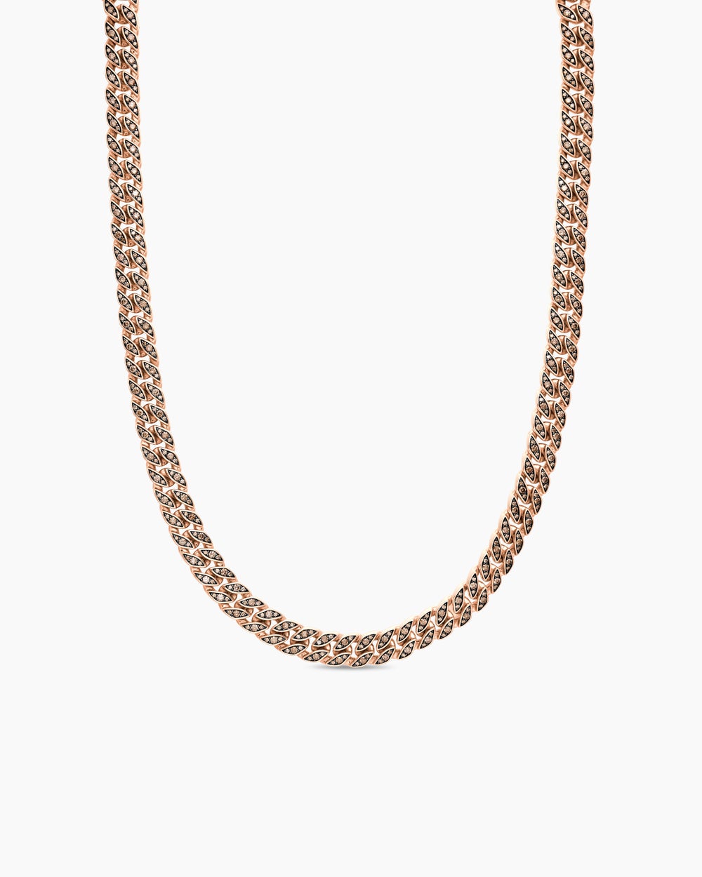 Mens Curb Chain Necklace in 18K Rose Gold, 11.5mm