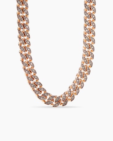 Curb Chain Necklace in 18K Rose Gold, 11.5mm