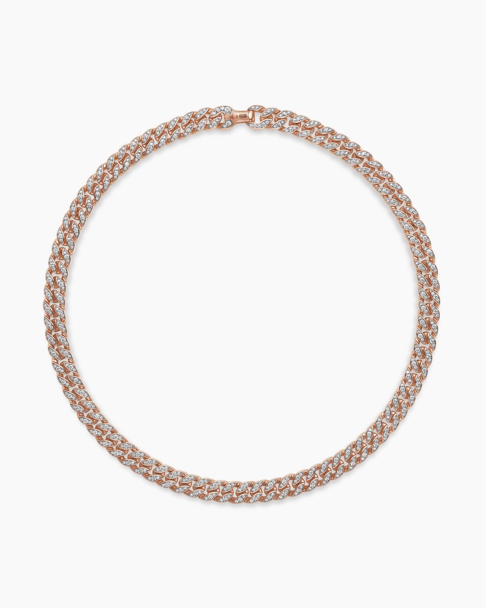 Mens Curb Chain Necklace in 18K Rose Gold, 11.5mm