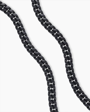 Collier chaîne en maille cheval en titane noir, 11,5 mm