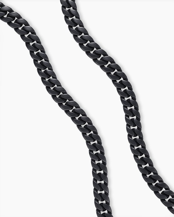 Collier Curb Chain en titane noir, 11,5 mm