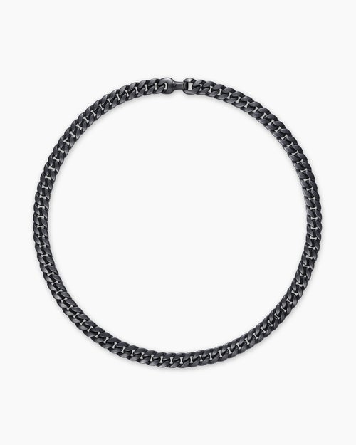 Mens Curb Chain Necklace in Black Titanium, 11.5mm