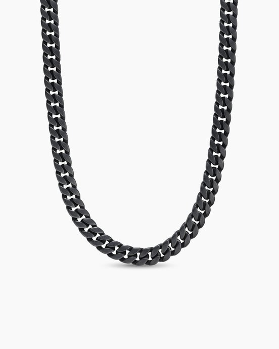 Curb Chain Necklace in Black Titanium, 11.5mm
