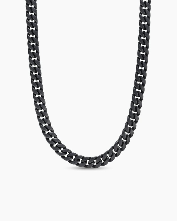 Collier Curb Chain en titane noir, 11,5 mm