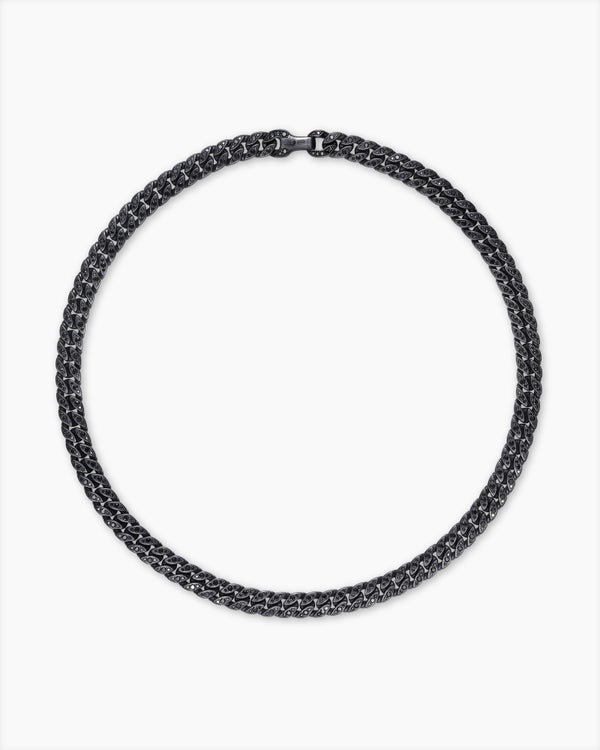Curb Chain Necklace in Black Titanium, 11.5mm