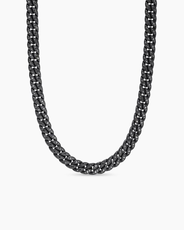 Curb Chain Necklace in Black Titanium, 11.5mm