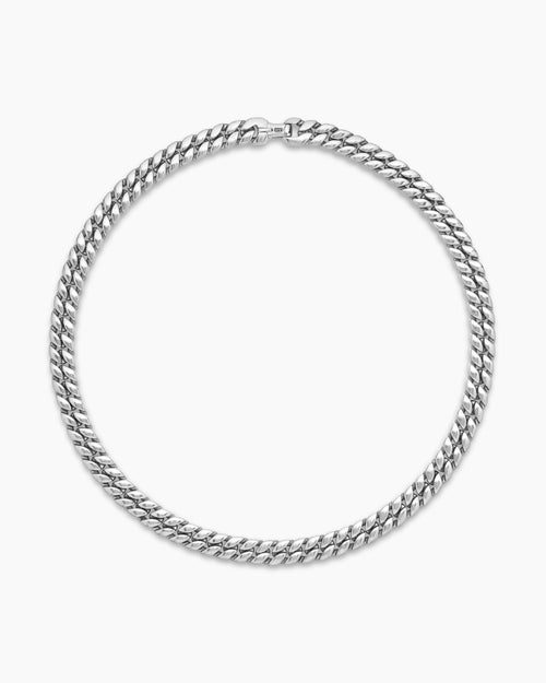 Mens Curb Chain Necklace in Platinum, 11.5mm