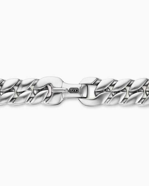 Mens Curb Chain Necklace in Sterling Silver, 11.5mm