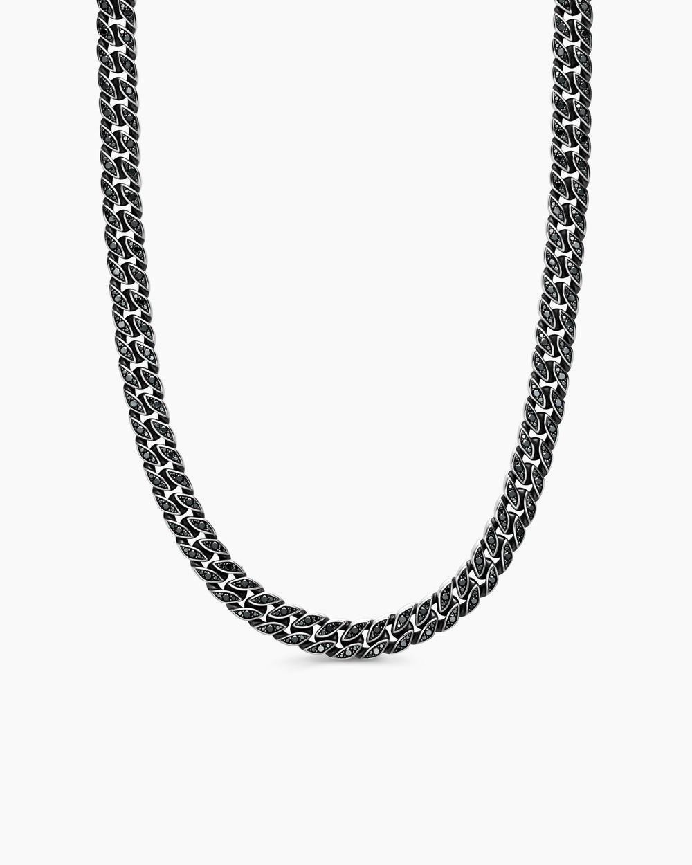 Mens Curb Chain Necklace in Sterling Silver, 11.5mm