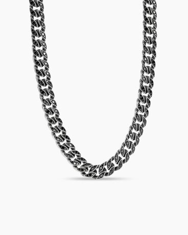 Curb Chain Necklace in Sterling Silver, 11.5mm