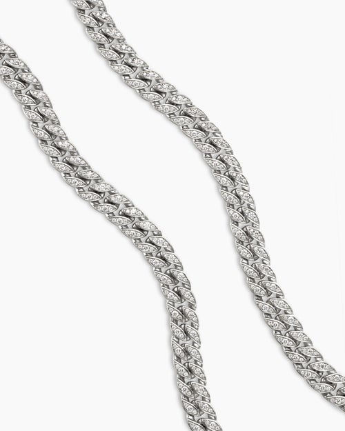 Mens Curb Chain Necklace in Sterling Silver, 11.5mm