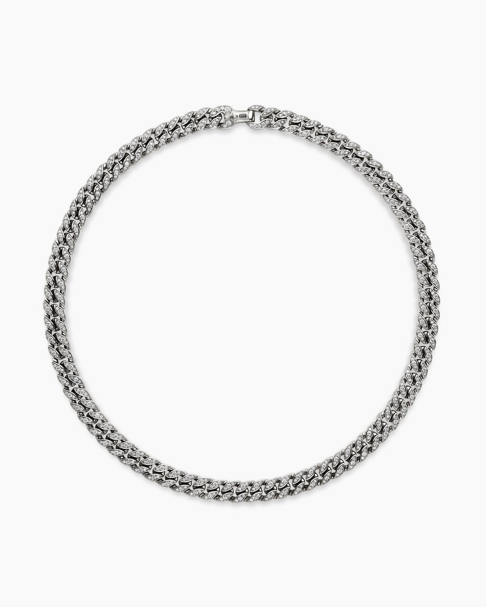 Mens Curb Chain Necklace in Sterling Silver, 11.5mm