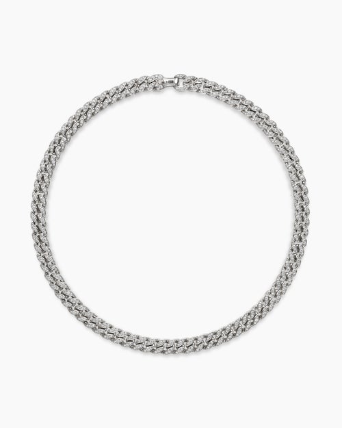 Mens Curb Chain Necklace in Sterling Silver, 11.5mm