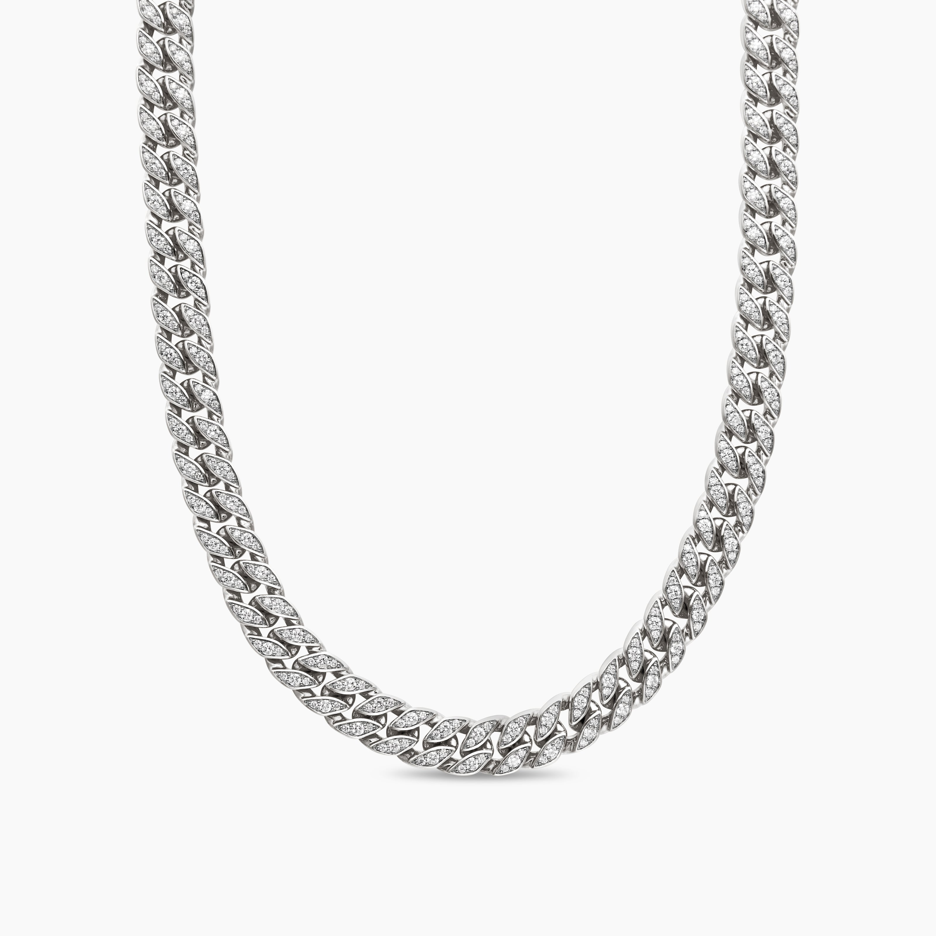 Mens Curb Chain Necklace in Sterling Silver, 11.5mm