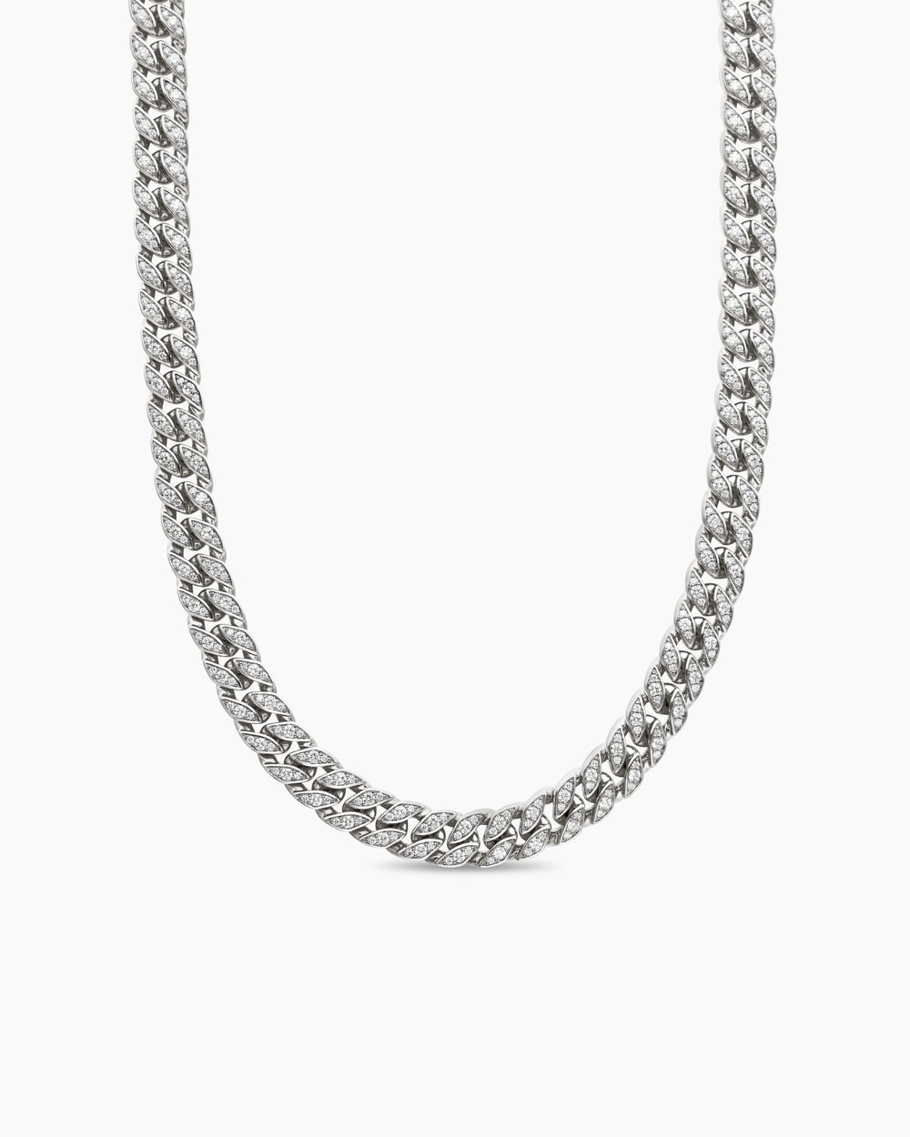 Mens Curb Chain Necklace in Sterling Silver, 11.5mm