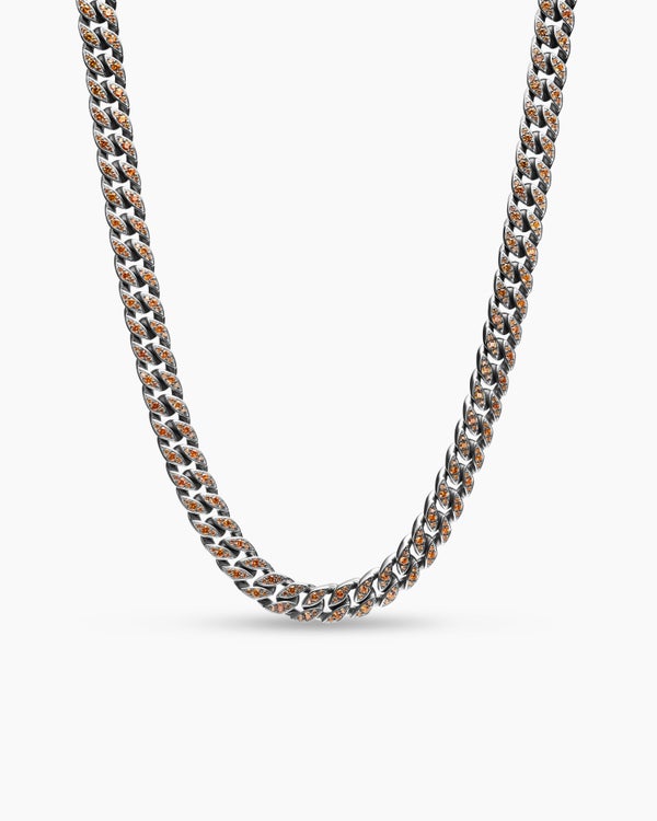 Curb Chain Necklace in Sterling Silver, 11.5mm