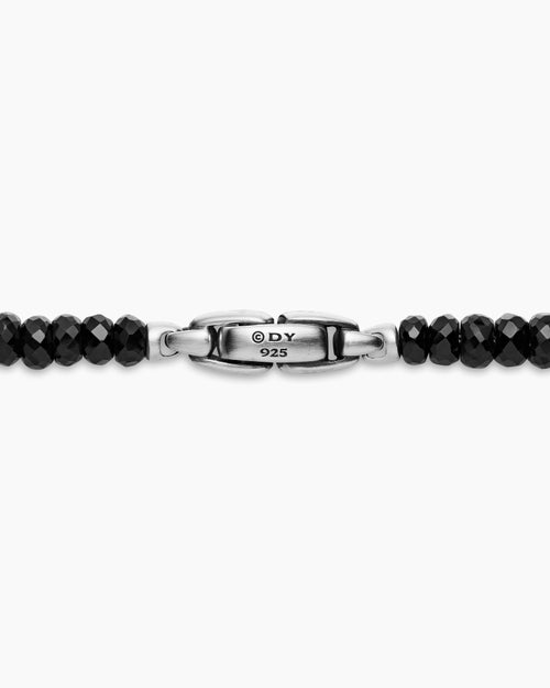 Mens Spiritual Beads Necklace in Sterling Silver, 5mm