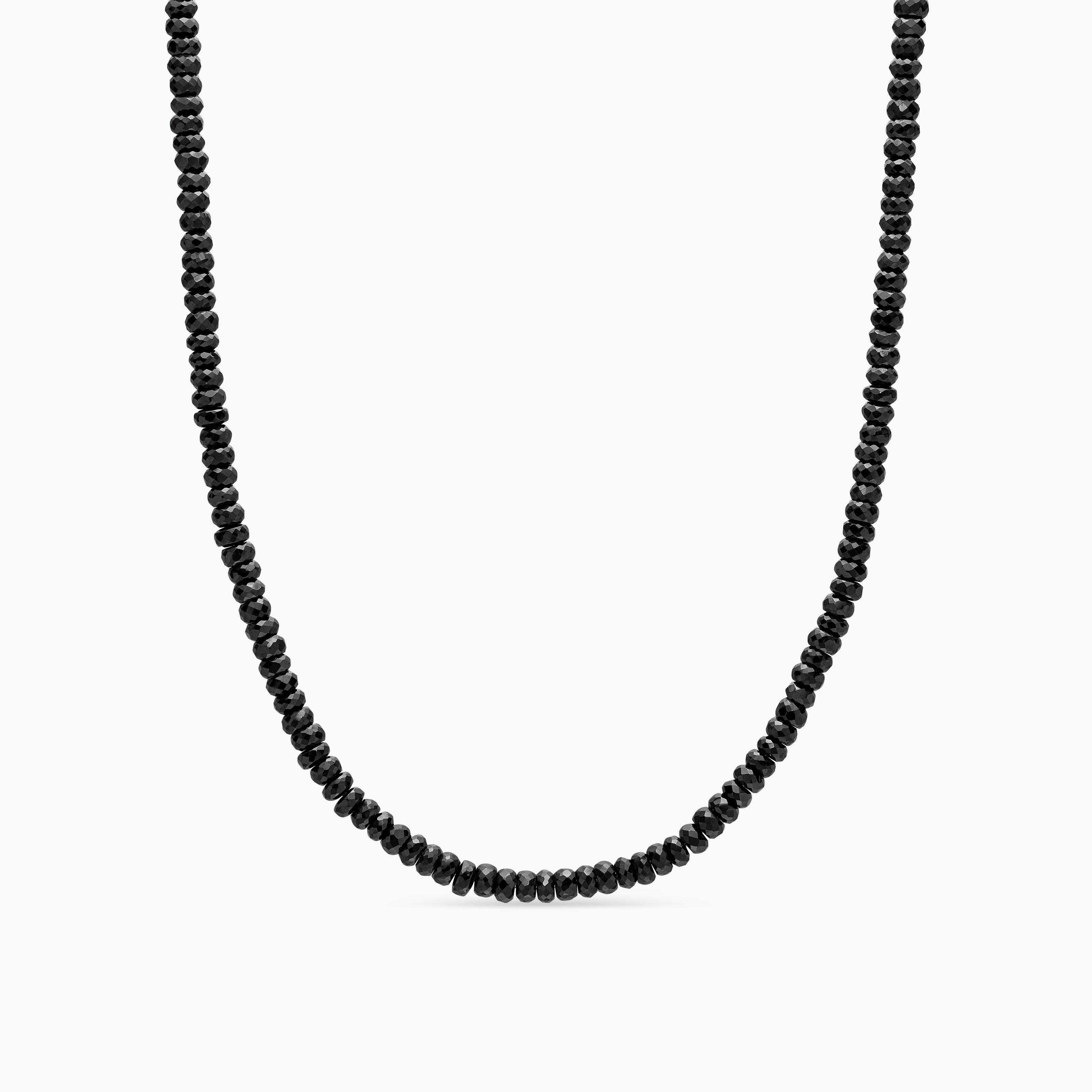 Mens Spiritual Beads Necklace in Sterling Silver, 5mm
