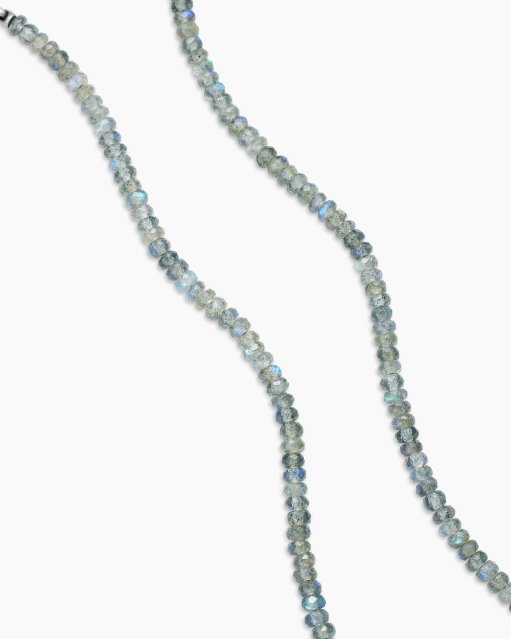 Mens Spiritual Beads Necklace in Sterling Silver, 5mm
