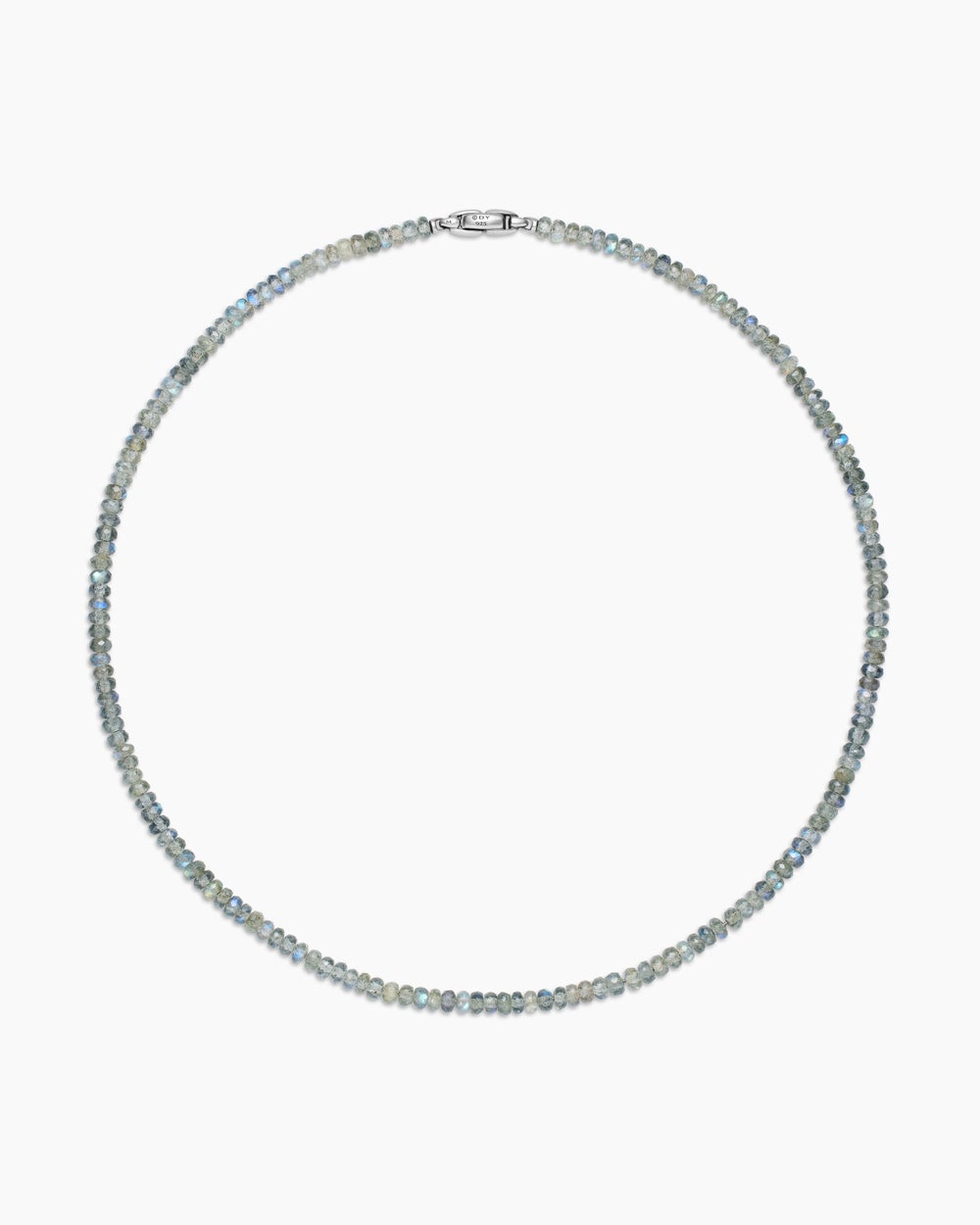 Mens Spiritual Beads Necklace in Sterling Silver, 5mm