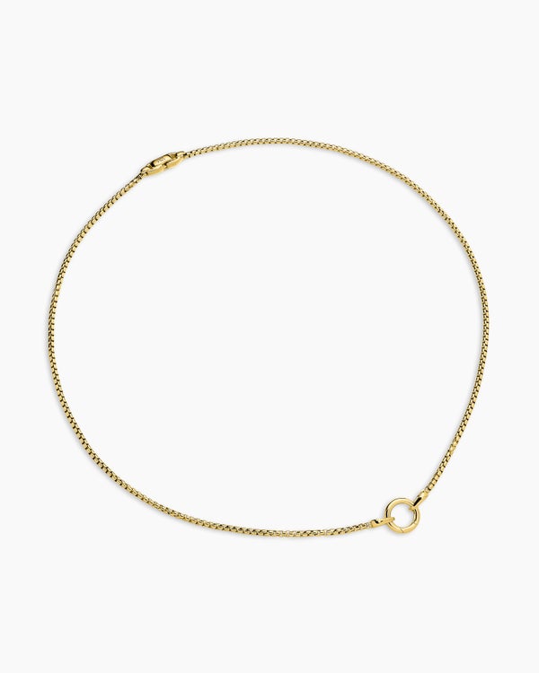 Smooth Amulet Box Chain Necklace in 18K Yellow Gold, 2.7mm