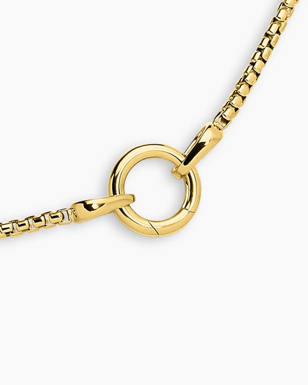 Smooth Amulet Box Chain Necklace in 18K Yellow Gold, 2.7mm