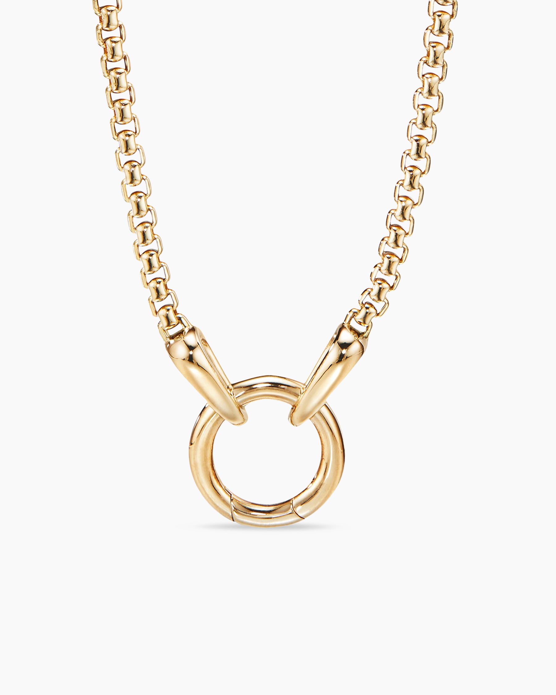 David Yurman Cable Amulet Box Chain Slider Necklace in Sterling Silver with 18K Yellow Gold