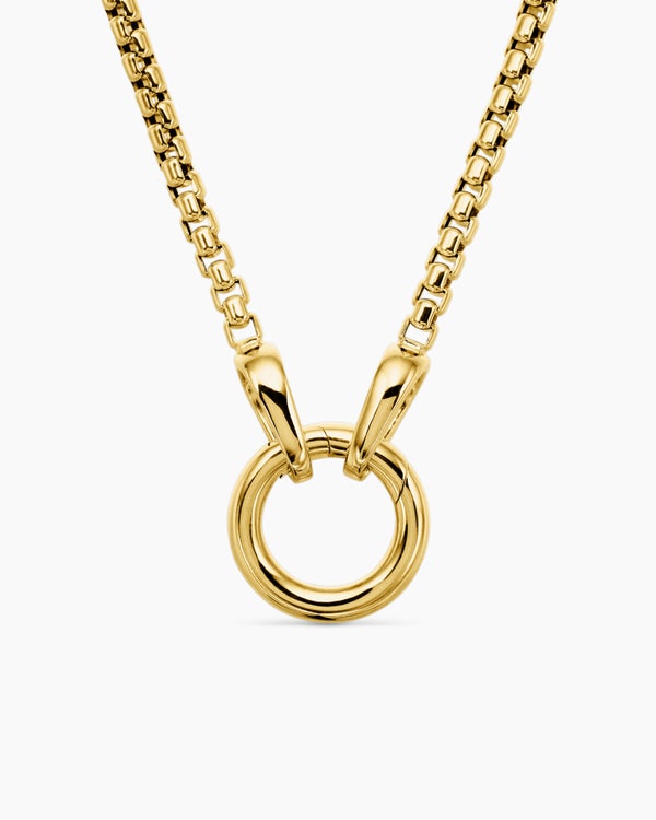 Smooth Amulet Box Chain Necklace in 18K Yellow Gold, 2.7mm