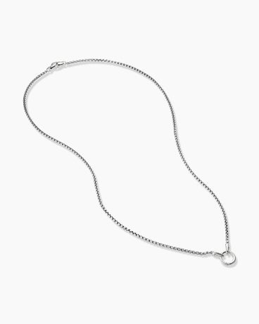 Smooth Amulet Box Chain Necklace in Sterling Silver, 2.7mm