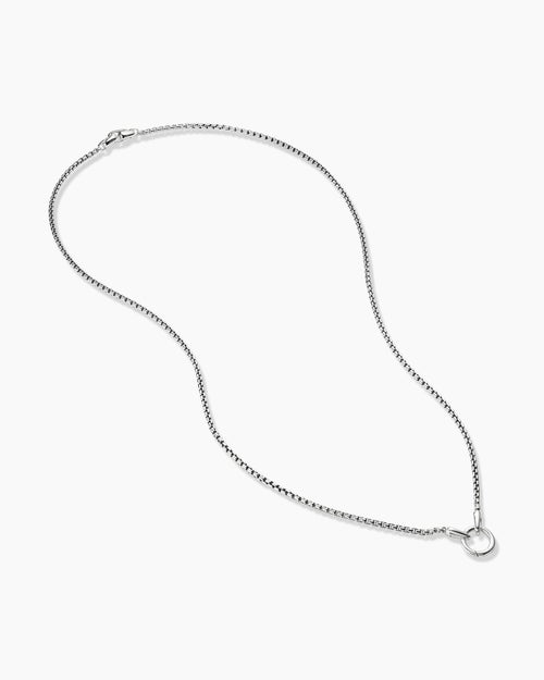 Mens Smooth Amulet Box Chain Necklace in Sterling Silver, 2.7mm