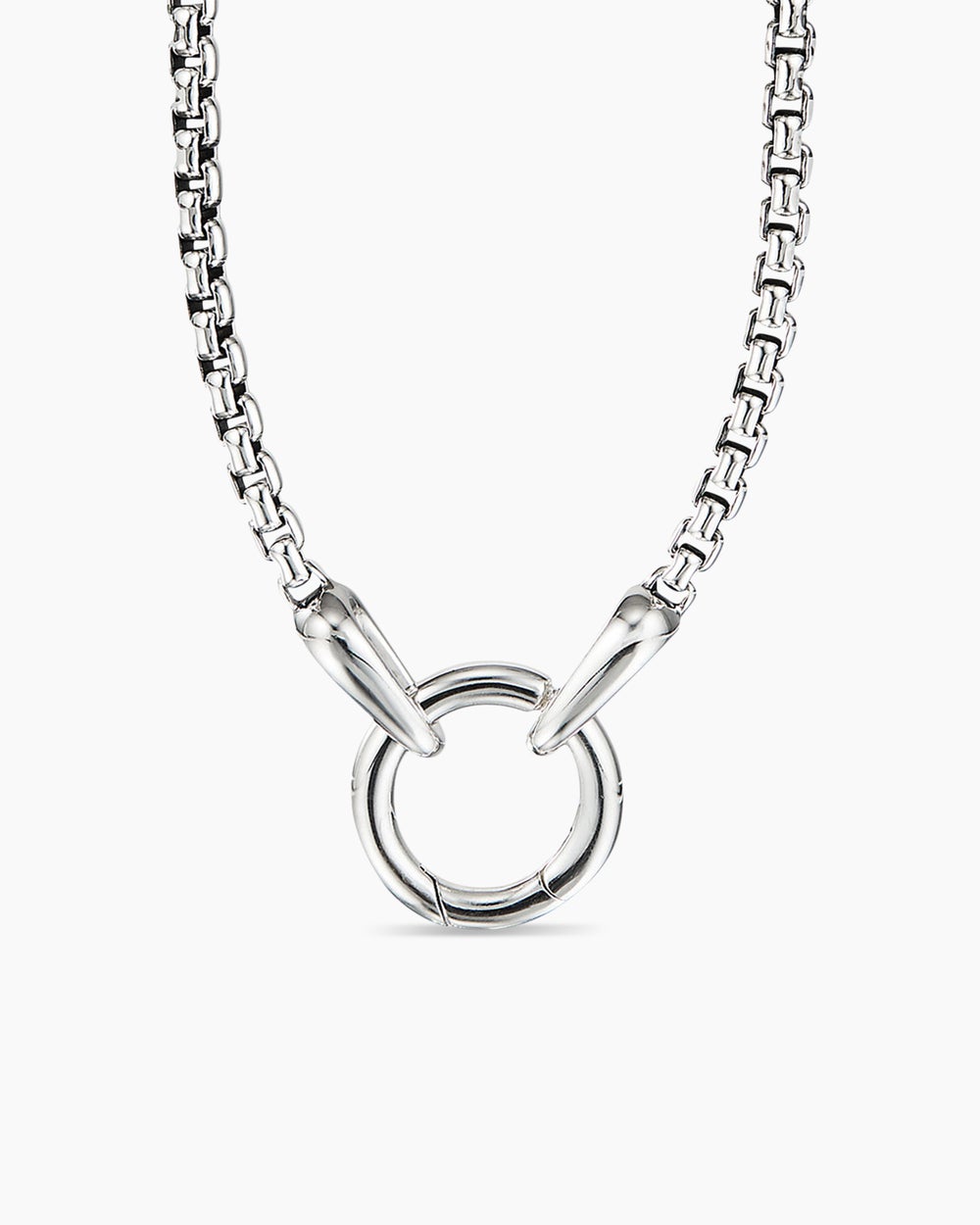 Mens Smooth Amulet Box Chain Necklace in Sterling Silver, 2.7mm