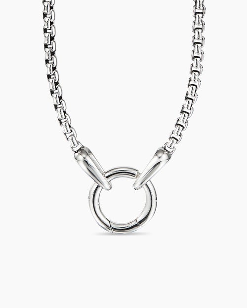 Mens Smooth Amulet Box Chain Necklace in Sterling Silver, 2.7mm