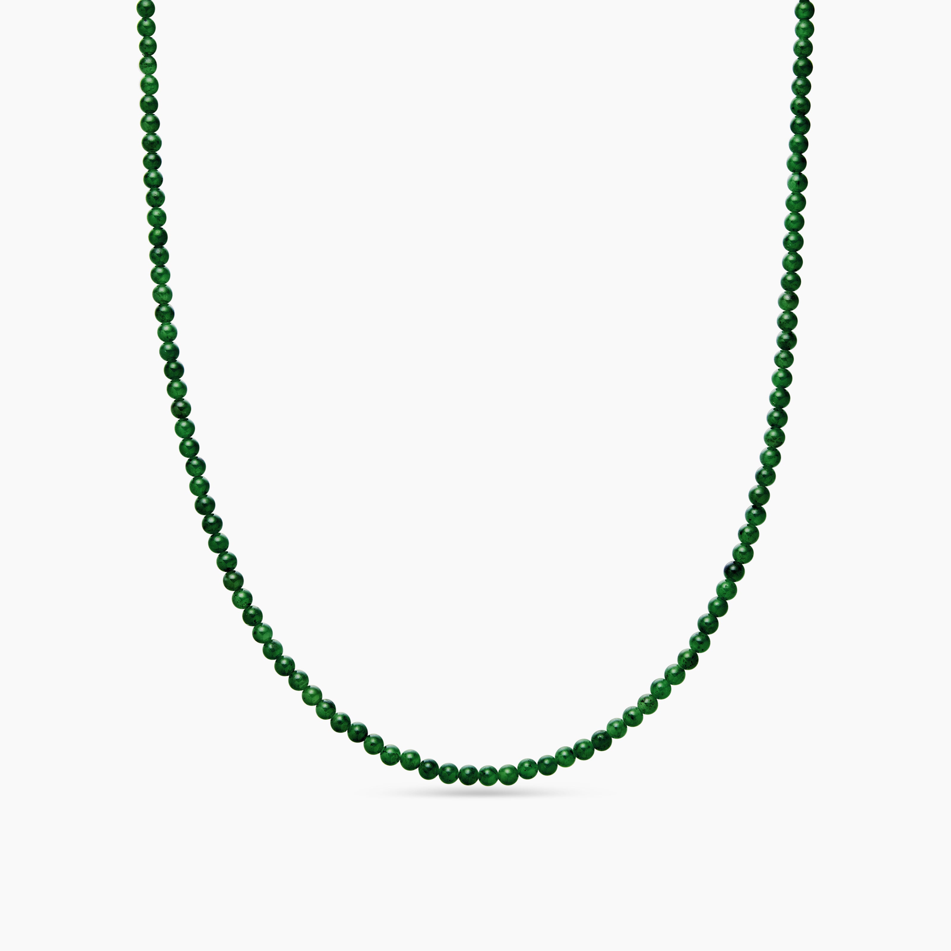 Mens Spiritual Beads Necklace with 18K Yellow Gold, 4mm