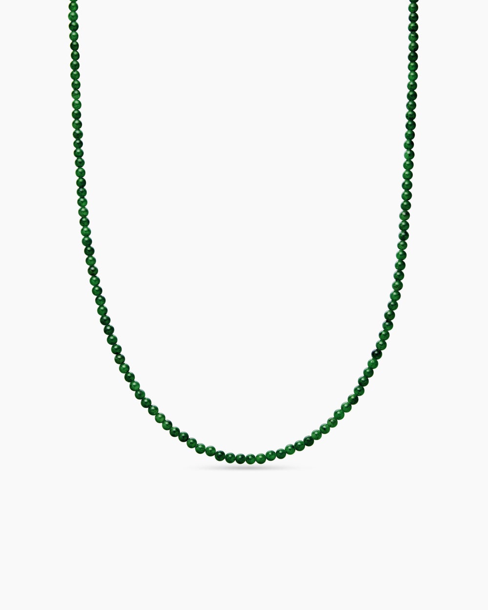 Mens Spiritual Beads Necklace with Nephrite Jade and 18ct Yellow Gold, 4mm