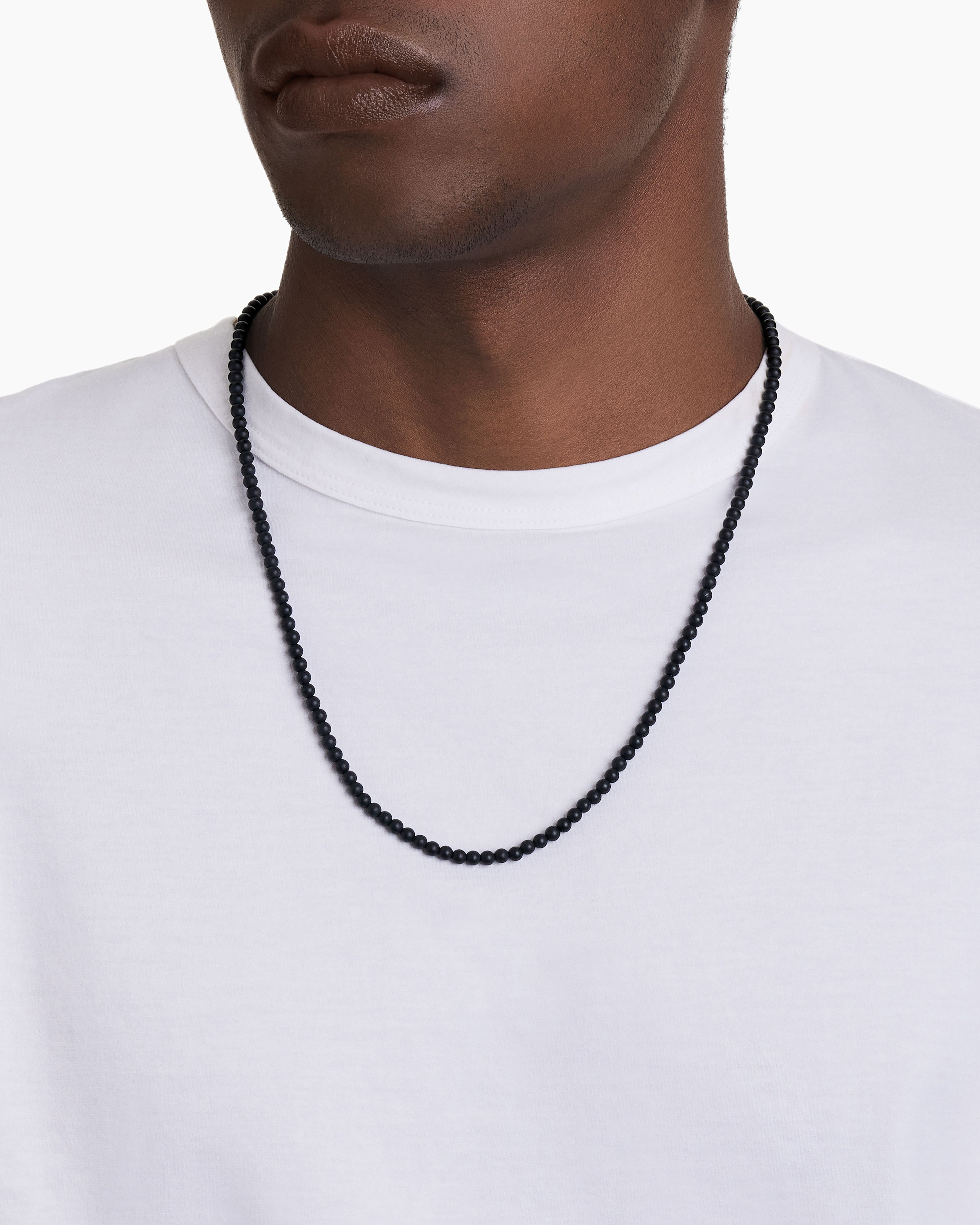 David Yurman Men's Spiritual Beads Necklace - Black Onyx - Size 24