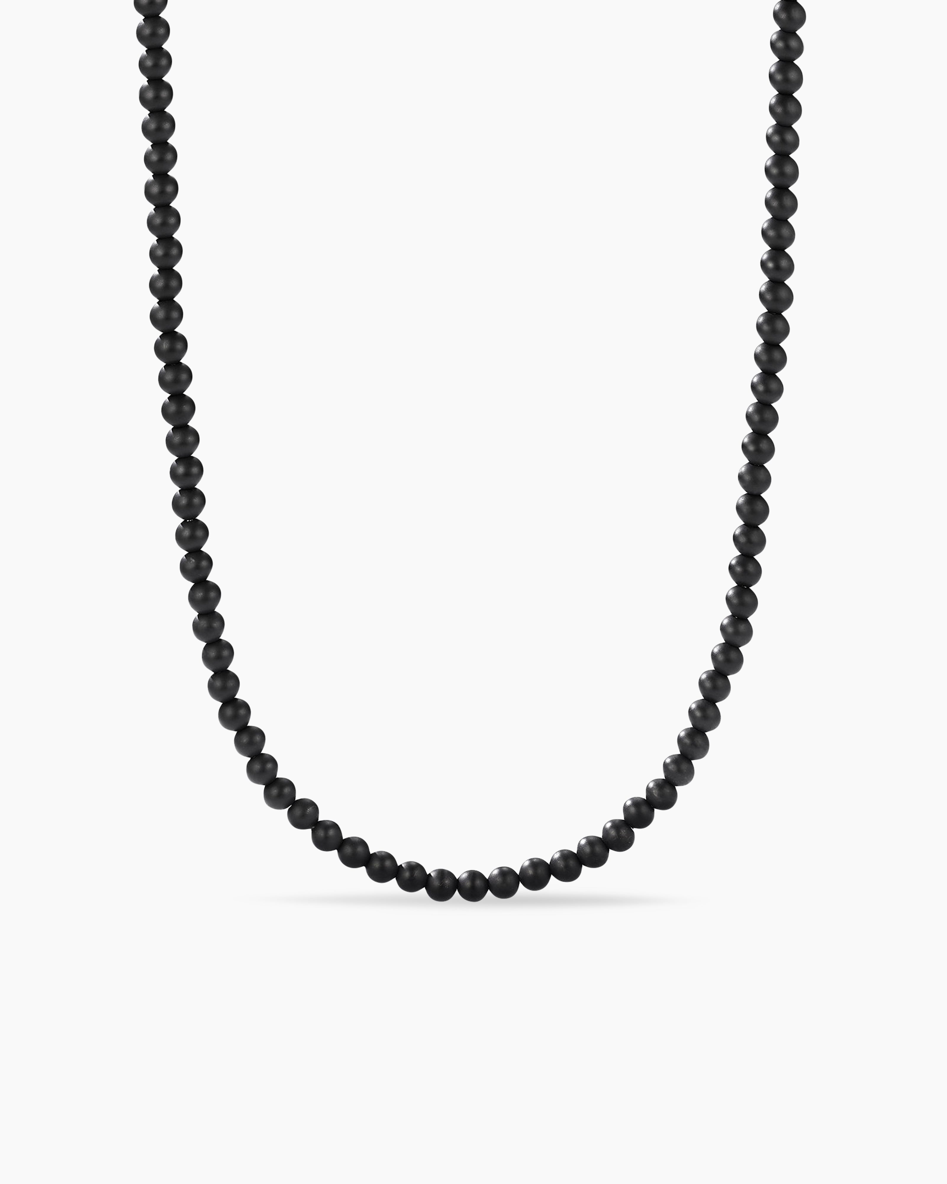 Obsidian Crystal Necklace | Beaded Obsidian Necklace For Men | Exquisite  Silver Beads Necklace – Azuro Republic