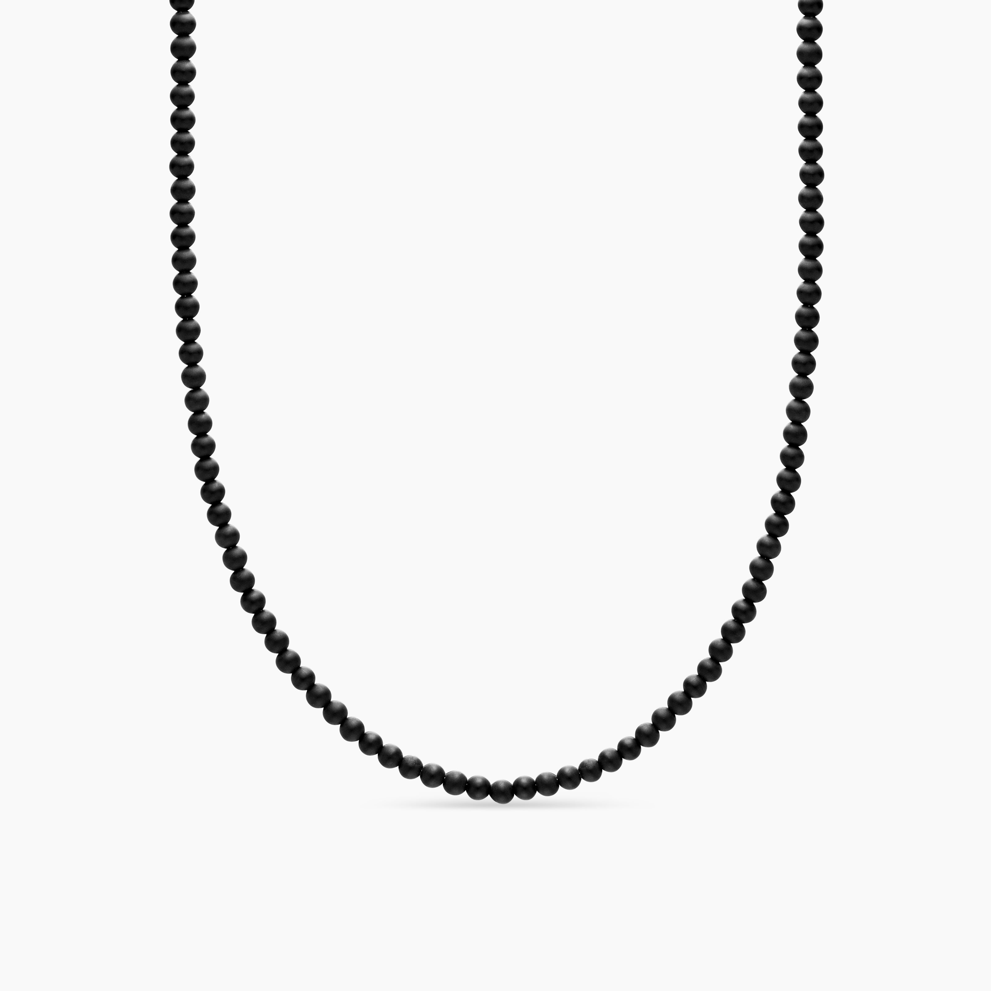 Mens Spiritual Beads Necklace with Sterling Silver, 4mm
