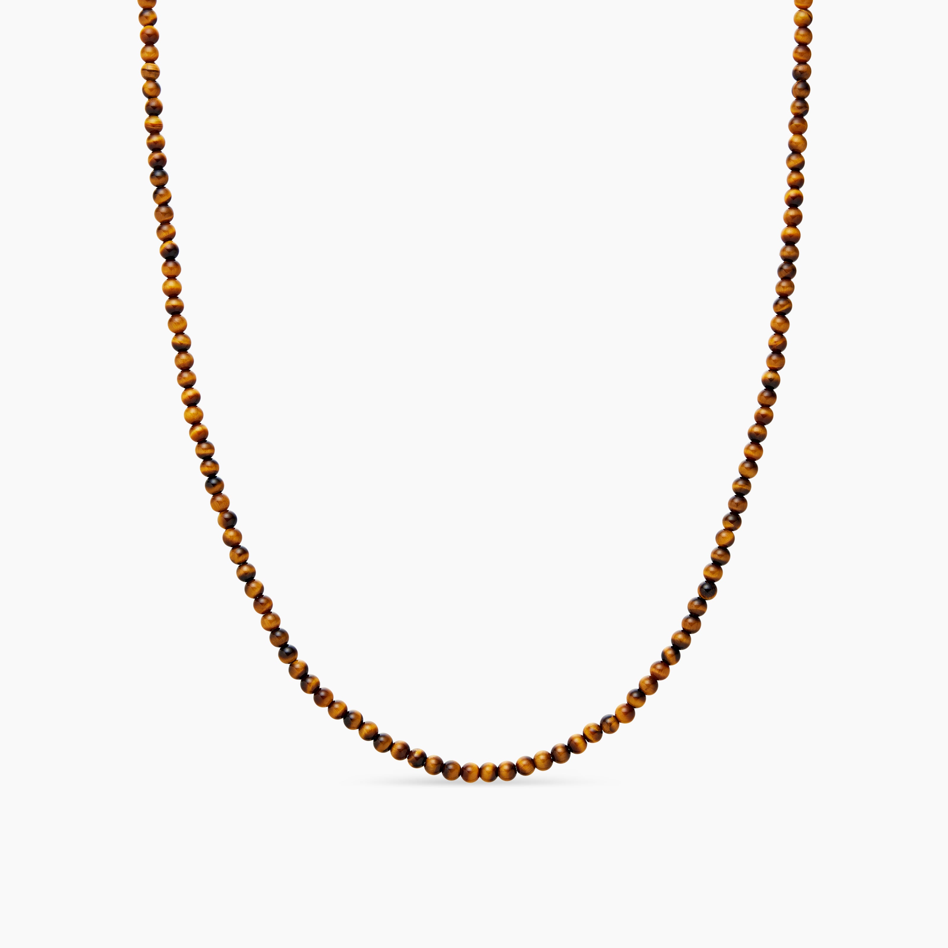 Mens Spiritual Beads Necklace with Sterling Silver, 4mm