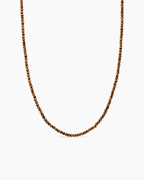 Mens Spiritual Beads Necklace with Sterling Silver, 4mm