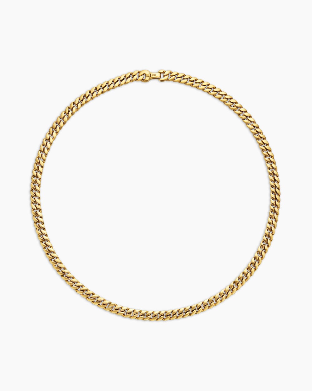 Mens Curb Chain Necklace in 18K Yellow Gold, 8mm