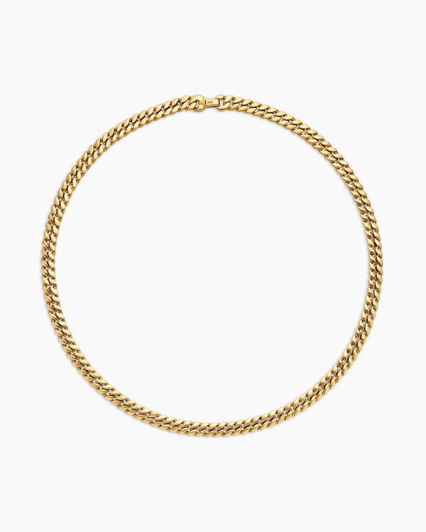 Curb Chain Necklace in 18K Yellow Gold, 8mm