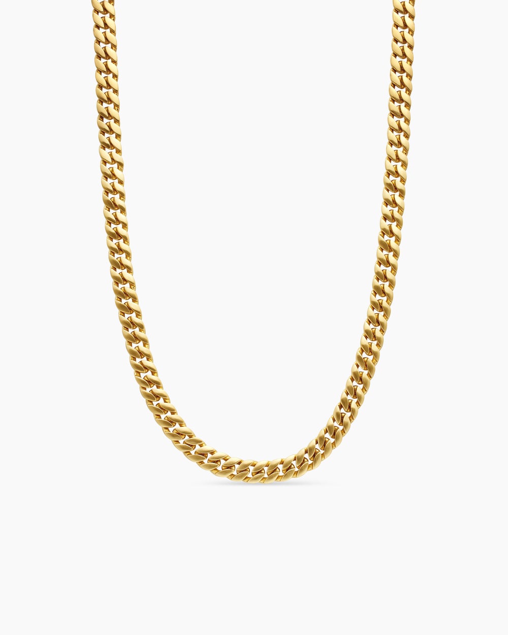 Mens Curb Chain Necklace in 18K Yellow Gold, 8mm