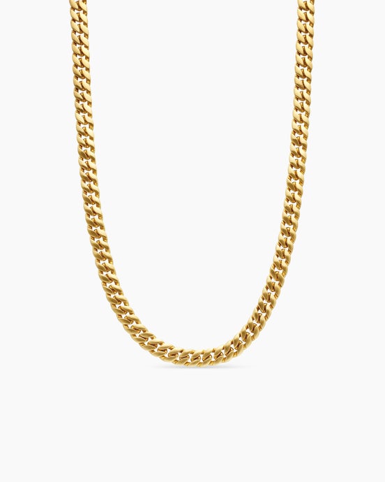 Curb Chain Necklace in 18K Yellow Gold, 8mm